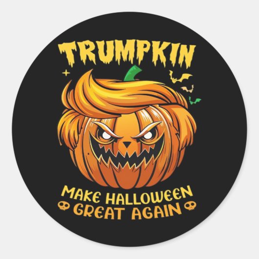 Trumpkin Halloween – ハロウィーンを再素晴らし作Cl ラウンドシール (正面)