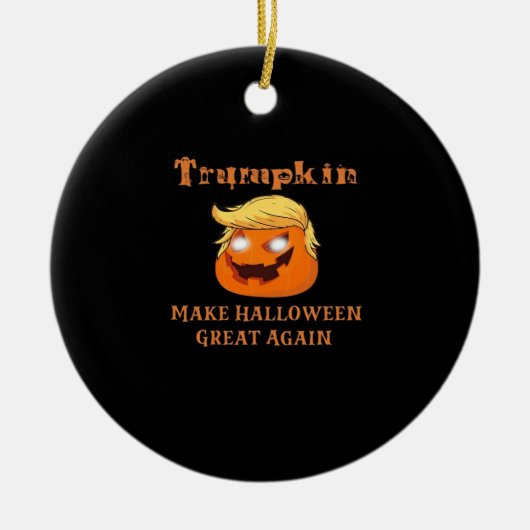 Trumpkin Halloween – ハロウィーンを再素晴らし開する セラミックオーナメント (正面)