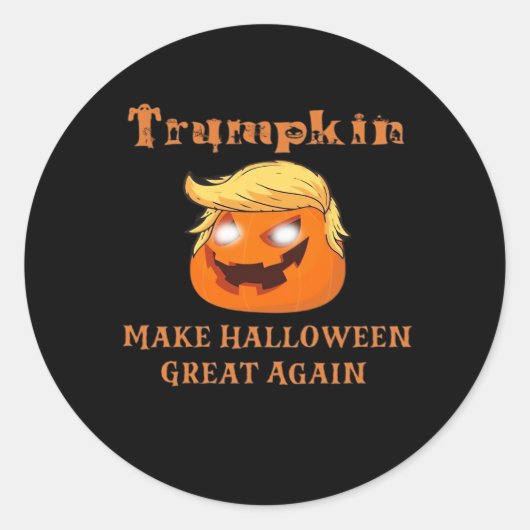 Trumpkin Halloween – ハロウィーンを再素晴らし開する ラウンドシール (正面)