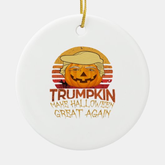 Trumpkin Halloween Funny Classic セラミックオーナメント (正面)