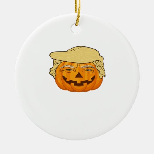 Trumpkin Halloween Funny Classic – Basic Fall Slot セラミックオーナメント (正面)