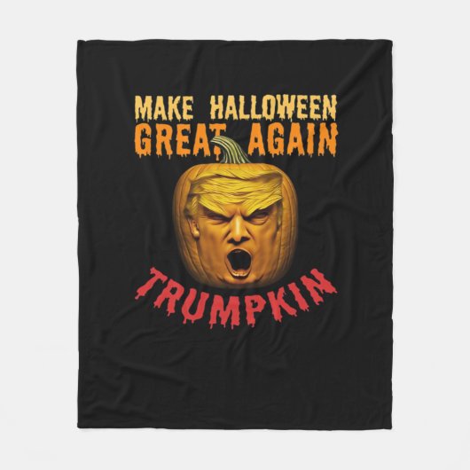 Trumpkin Make Halloween 素晴らし Again - おもしろい Pumpki フリースブランケット (正面)