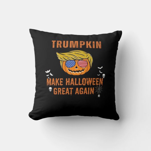 Trumpkin Make Halloween 素晴らし Again, Halloween Pu クッション (正面)