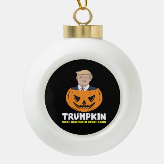 Trumpkin Make Halloween Great Again Classic – Sati セラミックボールオーナメント (正面)