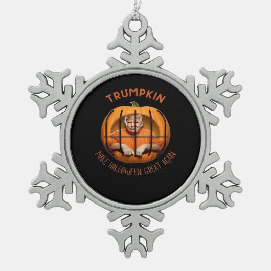 Trumpkin Make Halloween Great Again – Sloth Mask スノーフレークピューターオーナメント (正面)