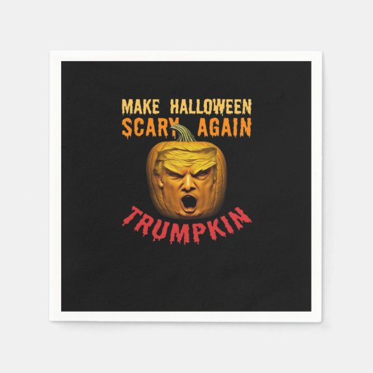 Trumpkin Make Halloween Scary Again – Funny Donald スタンダードカクテルナプキン (正面)