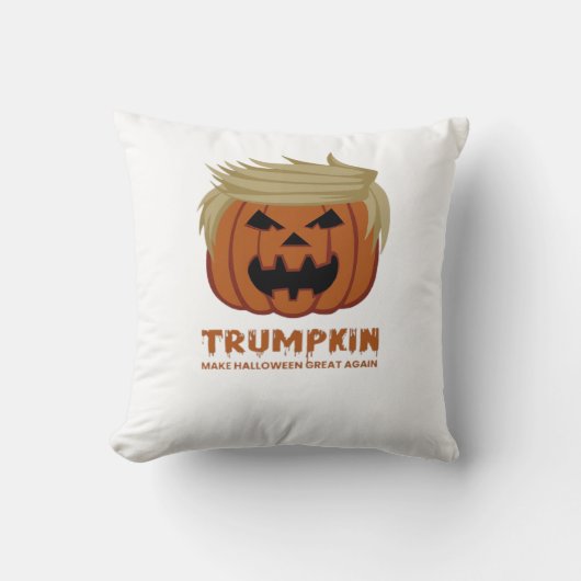 Trumpkin – Make Halloweens Great Again Funny Pumpk クッション (正面)