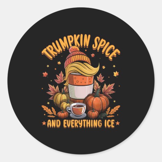 Trumpkin Sce And Everything Ice Liberal Fall Hallo ラウンドシール (正面)