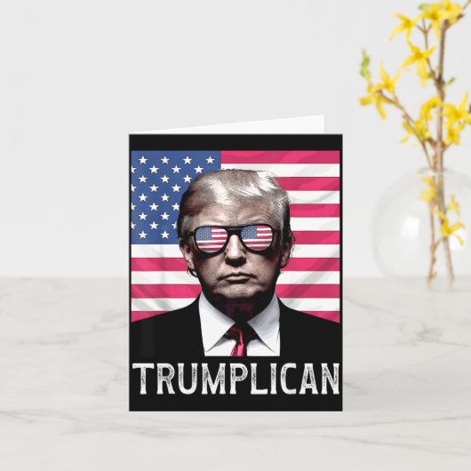 Trumplican Funny Quote Saying Phrase  カード (黄色い花)
