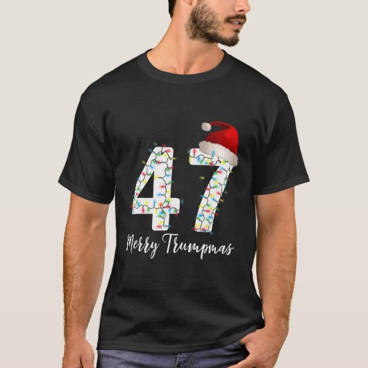 Trumpmas 47ファミリーメリー・マッチングPjクリスおもしろいム Tシャツ (正面)