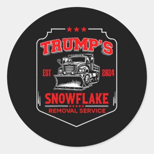 Trumpsスノーフレーク除去サービス(2面) おもしろい Tr ラウンドシール (正面)