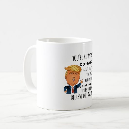 Trumps同僚の誕生日おもしろいプレゼント コーヒーマグカップ (正面左)