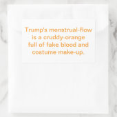 Trump's Cruddy-Orange Period Hankamer Artjunkhaus 長方形シール (バッグ)