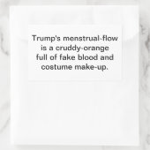 Trump's Cruddy-Orange Period Hankamer Artjunkhaus 長方形シール (バッグ)