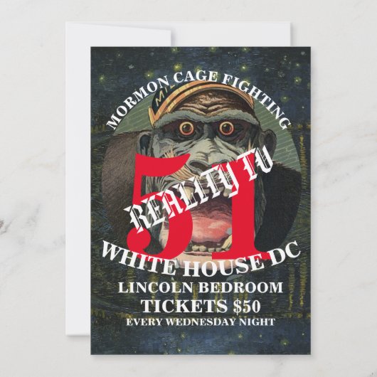 Trump's Dead After Party in Hell It will be Wild 招待状 (裏面)