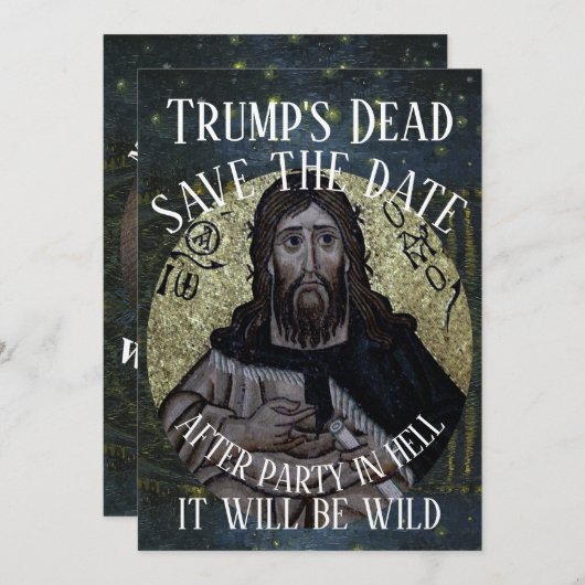 Trump's Dead After Party in Hell It will be Wild 招待状 (正面/裏面)
