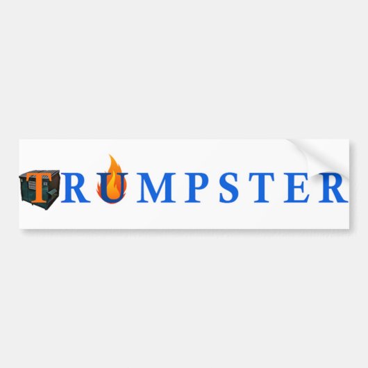 Trumpster Sticker For Dumpsters – ホワイト バンパーステッカー (正面)