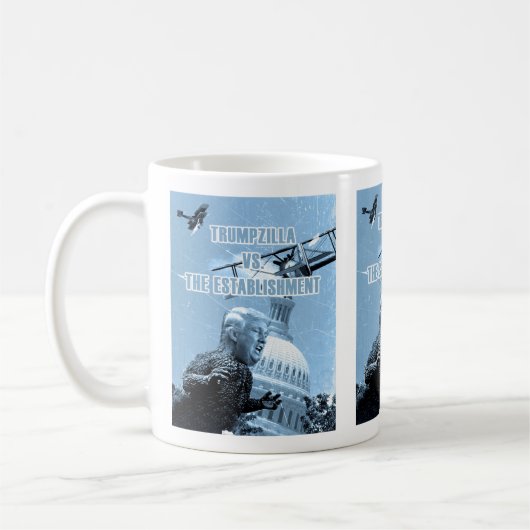 Trumpzilla対。 確立のマグ コーヒーマグカップ (左)