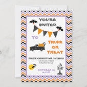TrunkまたはTreatハローウィンパーティ 招待状 (正面)