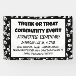 TrunkまたはTreat Halloweenスケルトンハンドバナー 横断幕