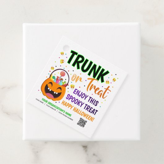 TrunkまたはTreat Halloween QRコードの処理 フェイバータグ (インサイチュ)