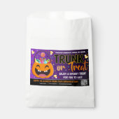 TrunkまたはTreat Halloween QRコードの処理 フェイバーバッグ (正面)