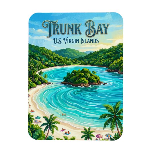 Trunk Bay U.S. Virgin Islands マグネット (縦)