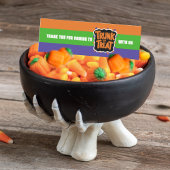 Trunk or Treat カラフル Halloween Thank You スキニー名刺