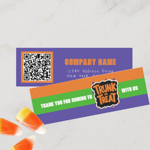 Trunk or Treat カラフル Halloween Thank You スキニー名刺