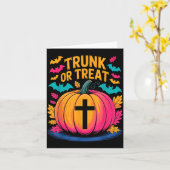 Trunk Or Treat Halloween Costume Christian Pumpkin カード (黄色い花)