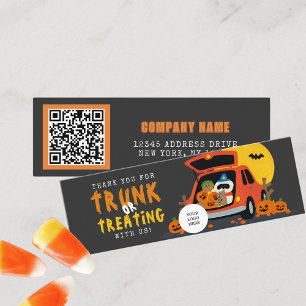 Trunk or Treat Halloween Ghoulish Guest Thank You スキニー名刺