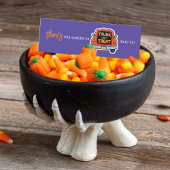 Trunk or treat Purple Halloween Thank You スキニー名刺