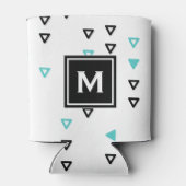 Truquoise & Black Trianglesパターンモノグラム 缶クーラー (裏面)