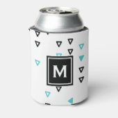 Truquoise & Black Trianglesパターンモノグラム 缶クーラー (缶裏面)