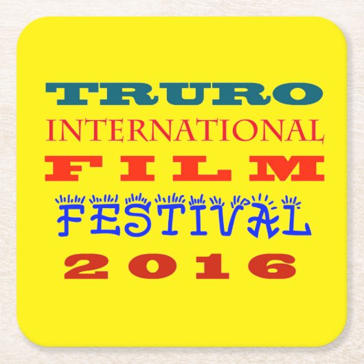 TRUROの国際的な映画祭の2016年のコースター スクエアペーパーコースター (正面)