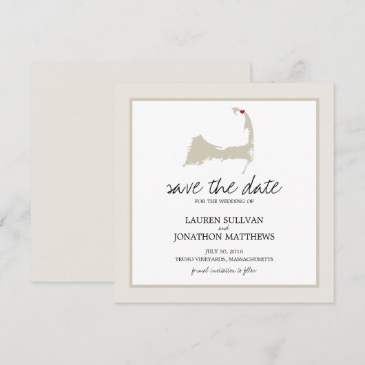 Truro Cape Cod Wedding Save the Date セーブザデート (正面/裏面)
