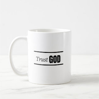 Trust God クリスチャン 引用文 信仰 ミニマリスト ブラック W コーヒーマグカップ