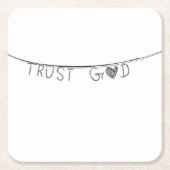 Trust God スクエアペーパーコースター (正面)