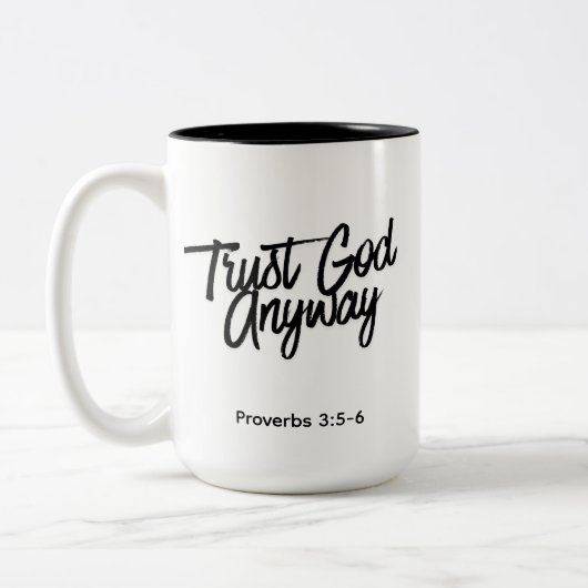 Trust God Anyway Black Combo Color Mug ツートーンマグカップ (左)