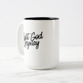 Trust God Anyway Black Combo Color Mug ツートーンマグカップ (正面左)