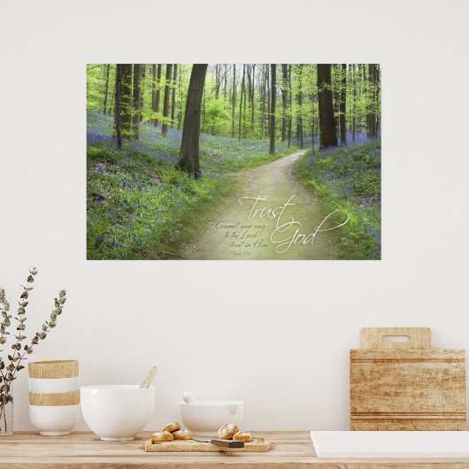 TRUST GOD - Christian Religious Poster Wall Art ポスター (キッチン)