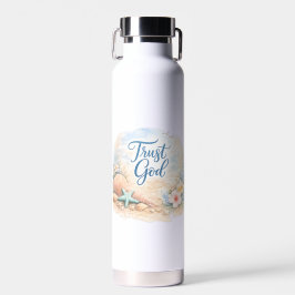 "Trust God" Coastal Beach Watercolor Christian ウォーターボトル