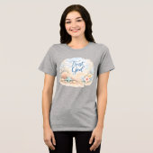 "Trust God" Coastal Beach Watercolor Christian トライブレンドTシャツ (正面全面)