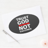 TRUST GOD NOT VACCINES Sticker 楕円形シール (封筒)
