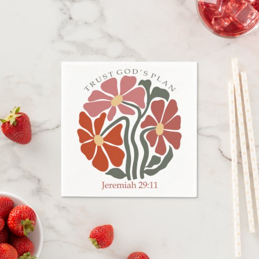 Trust gods plan Bible Verse Wildflower  スタンダードカクテルナプキン (インサイチュ)