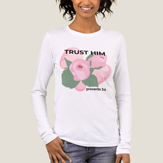 Trust Him Shirt Proverbs 3:5 | Christian Aesthetic トライブレンドＴシャツ (正面)