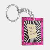 Trust in God's Timing pink glitter zebra y2k キーホルダー (正面左)