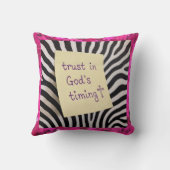 Trust in God's Timing pink glitter zebra y2k クッション (裏面)