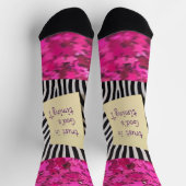 Trust in God's Timing pink glitter zebra y2k ソックス (上部)