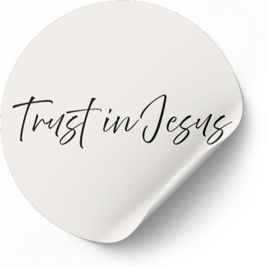 Trust in Jesus – Minimal Christian Sticker  ラウンドシール